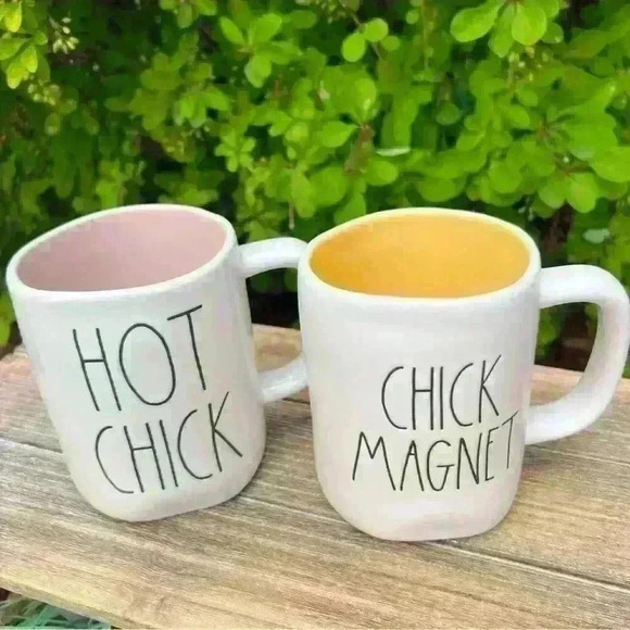 NEW Rae Dunn - CHICK MAGNET - YELLOW Interior Cute Coffee Mug/Cup - HTF - Picture 2 of 13